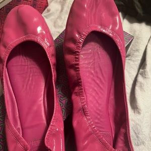 Tory Burch patent leather pink ballet shoe